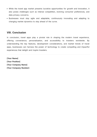 Free Travel App White Paper Template to Edit Online