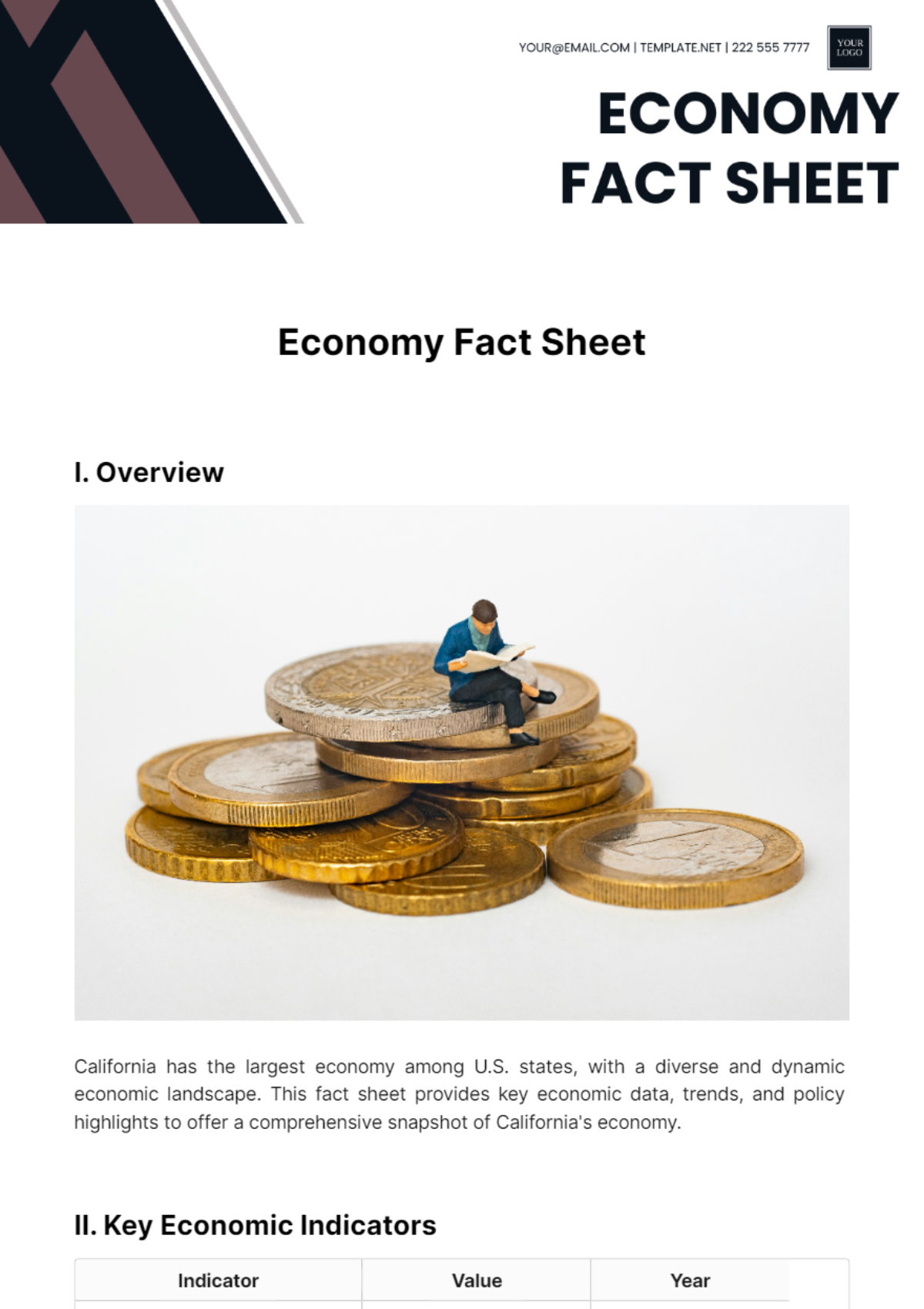 Free Economy Fact Sheet Template