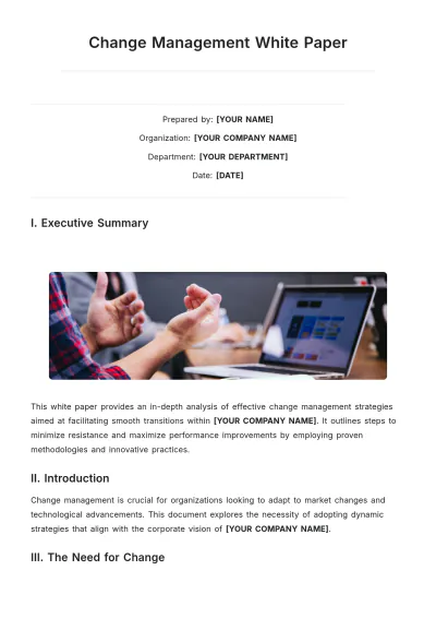 Free Change Management White Paper Template to Edit Online