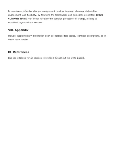 Free Change Management White Paper Template to Edit Online