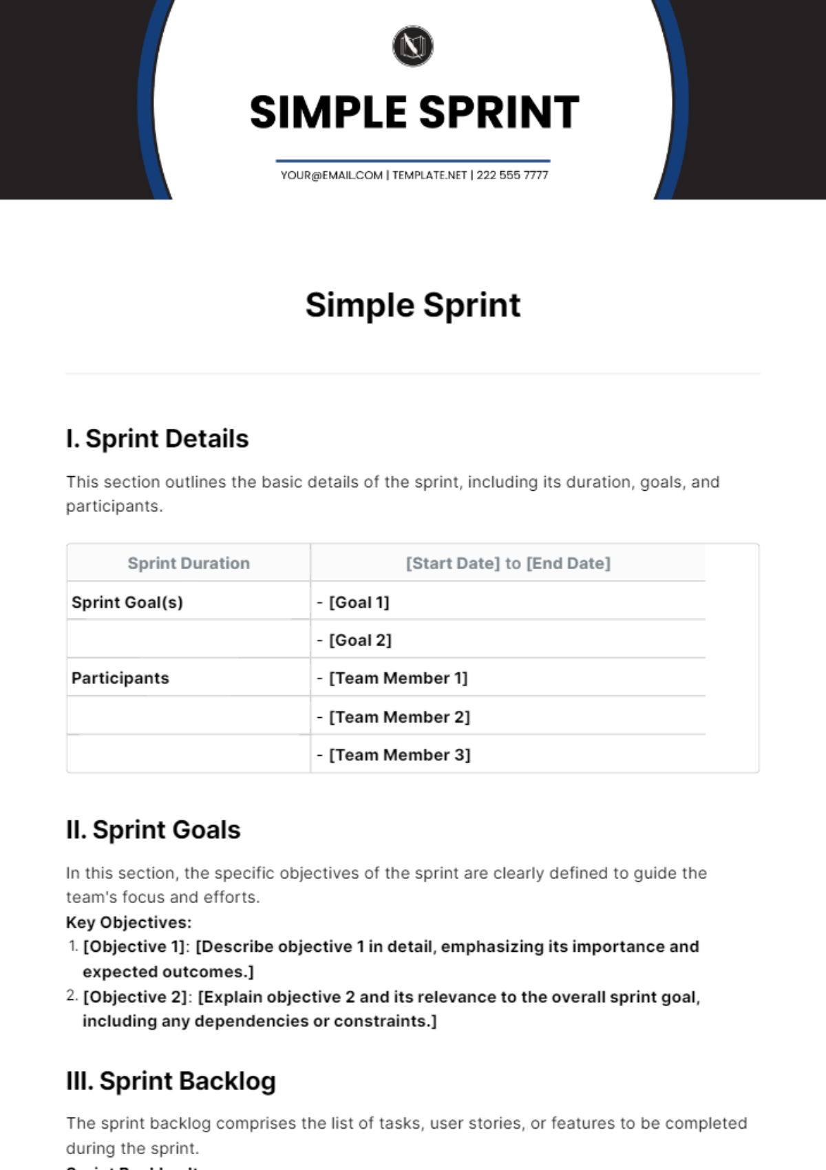 Simple Sprint Template
