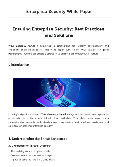 Free Enterprise Security White Paper Template to Edit Online