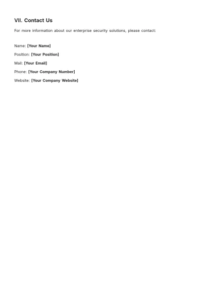 Free Enterprise Security White Paper Template to Edit Online