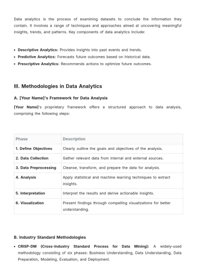 Free Data Analytics White Paper Template to Edit Online