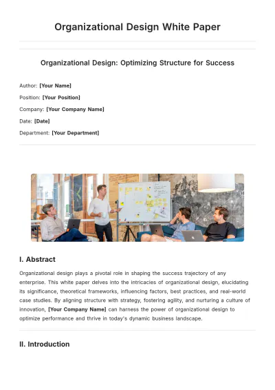 Free Organizational Design White Paper Template to Edit Online