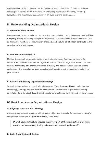 Free Organizational Design White Paper Template to Edit Online
