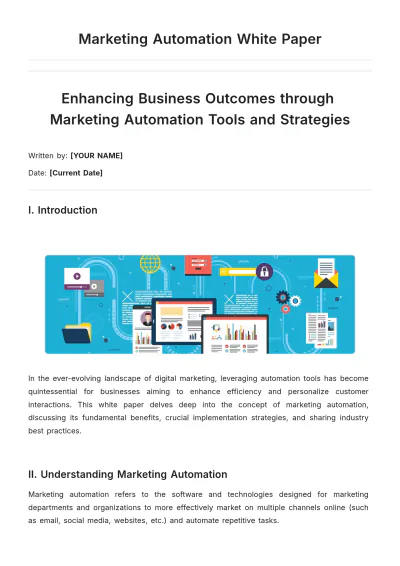 Free Marketing Automation White Paper Template to Edit Online