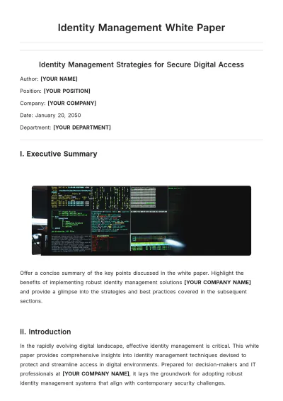 Free Identity Management White Paper Template to Edit Online