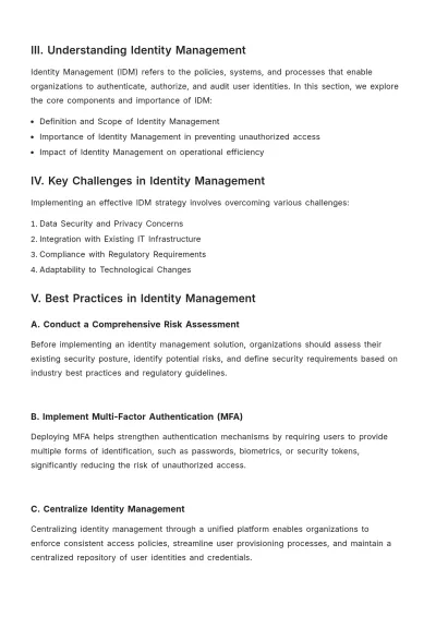 Free Identity Management White Paper Template to Edit Online
