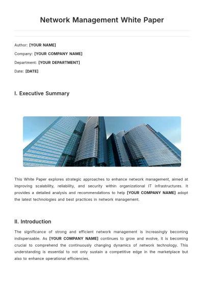 Free Network Management White Paper Template to Edit Online