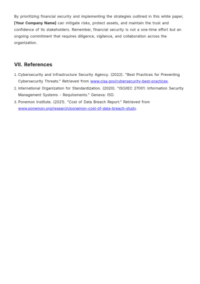 Free Financial Security White Paper Template to Edit Online
