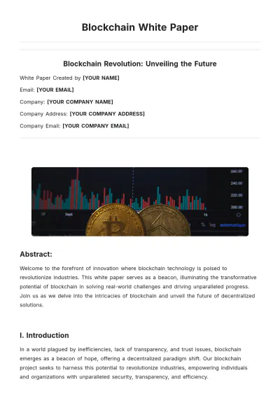 Free Blockchain White Paper Template to Edit Online