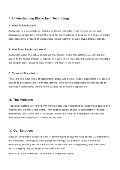 Free Blockchain White Paper Template to Edit Online