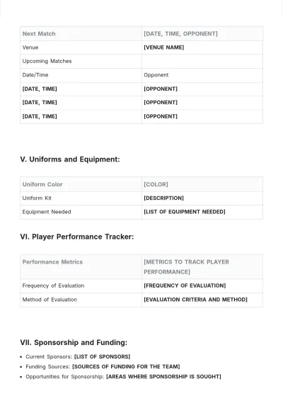 Free Soccer Player Roster Template to Edit Online