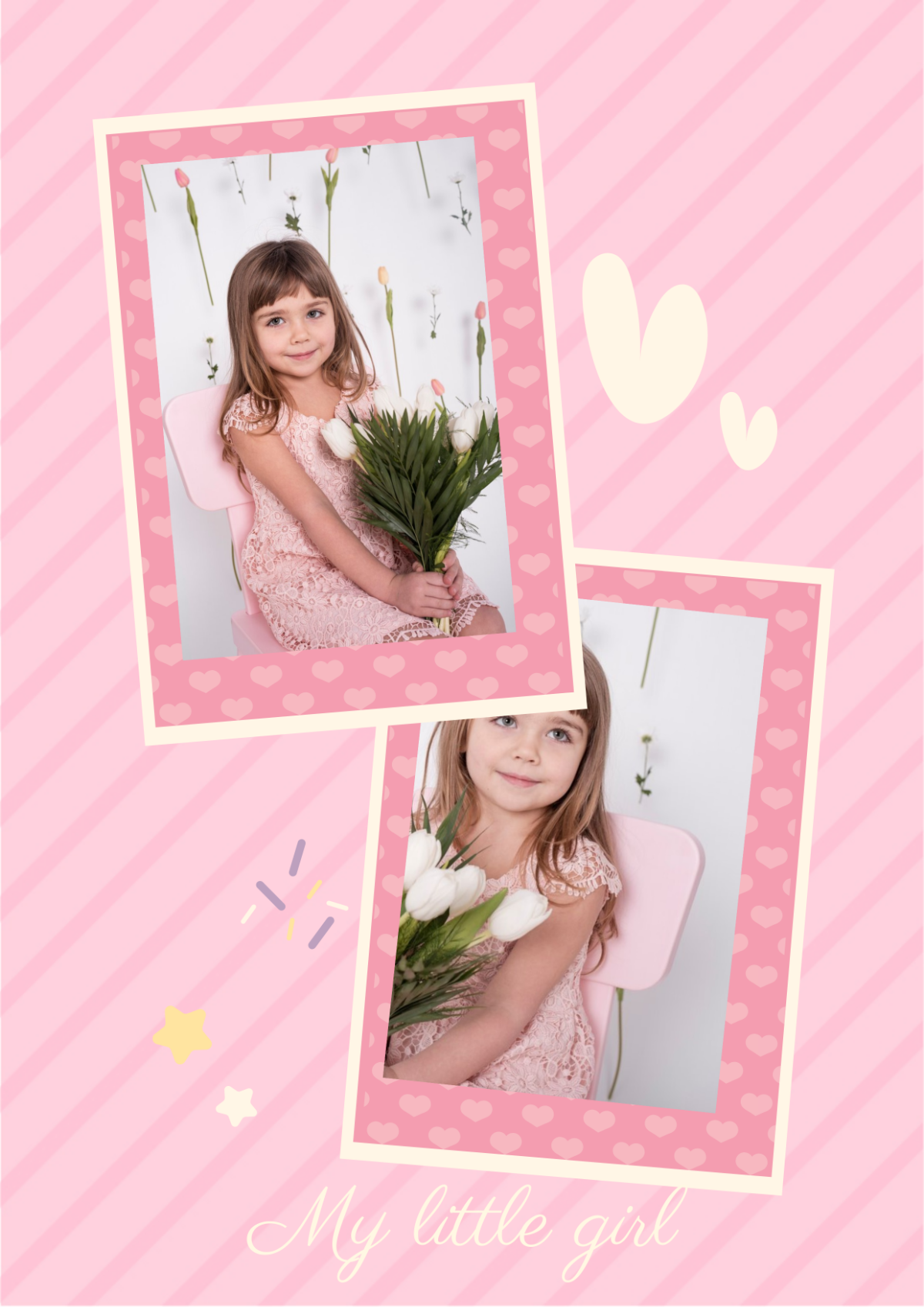 Little Girl Photo Collage Template