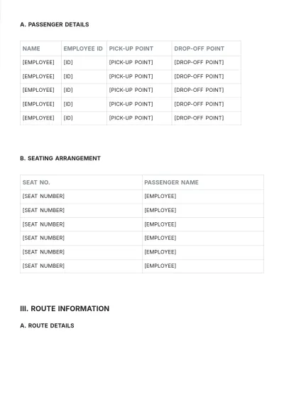 Free Bus Roster Template to Edit Online