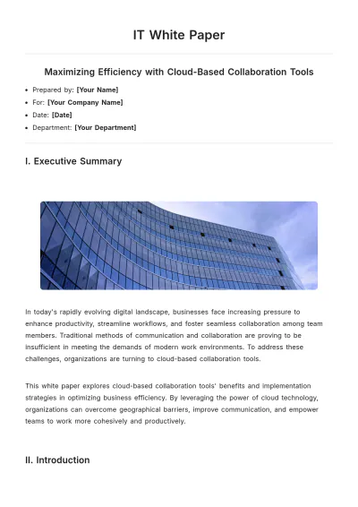 Free IT White Paper Template to Edit Online