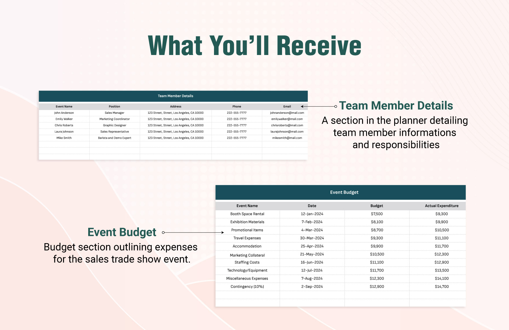 Sales Trade Show Budget Planner Template