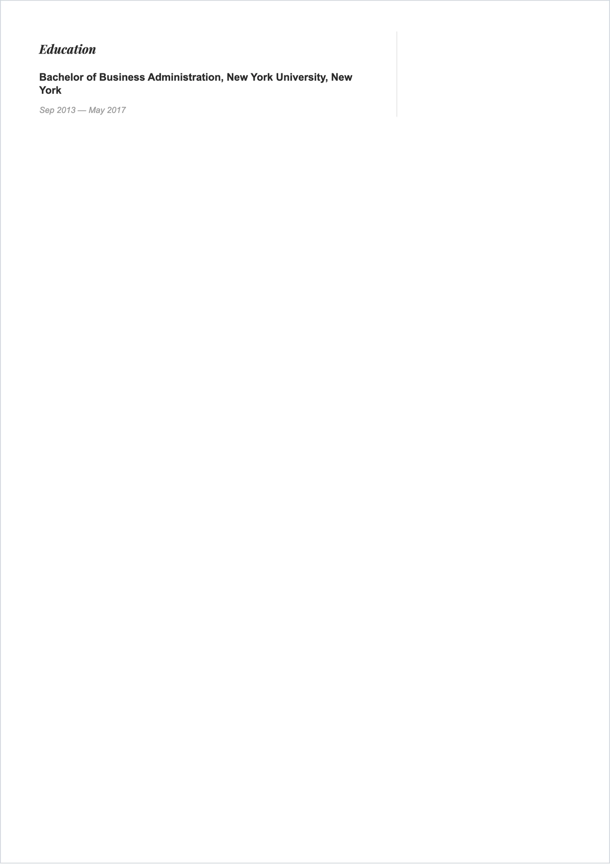 Free Simple ATS CV Header Template, AI CV Builder