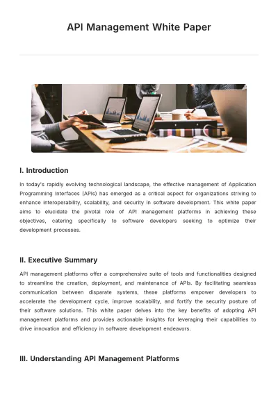 Free API Management White Paper Template to Edit Online