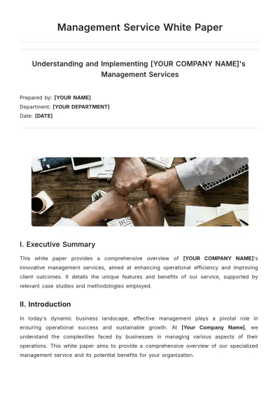 Free Management Service White Paper Template to Edit Online