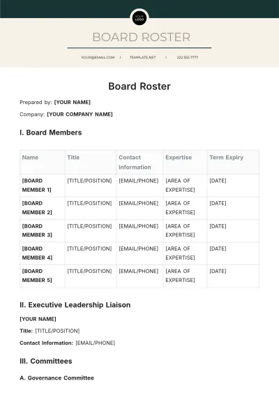 Free Board Roster Template to Edit Online