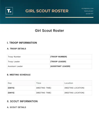 Free Girl Scout Roster Template to Edit Online