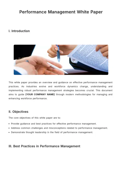 Free Performance Management White Paper Template to Edit Online