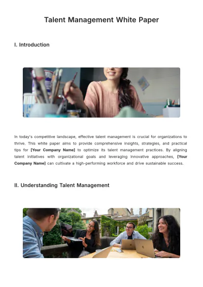 Free Talent Management White Paper Template to Edit Online