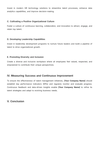 Free Talent Management White Paper Template to Edit Online