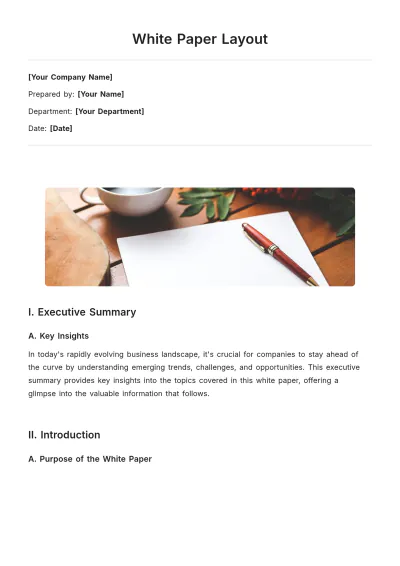 Free White Paper Layout Template to Edit Online