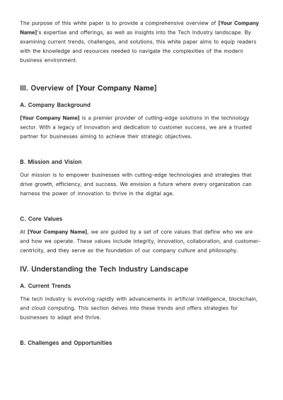 Free White Paper Layout Template to Edit Online