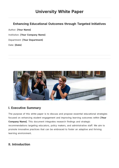 Free University White Paper Template to Edit Online