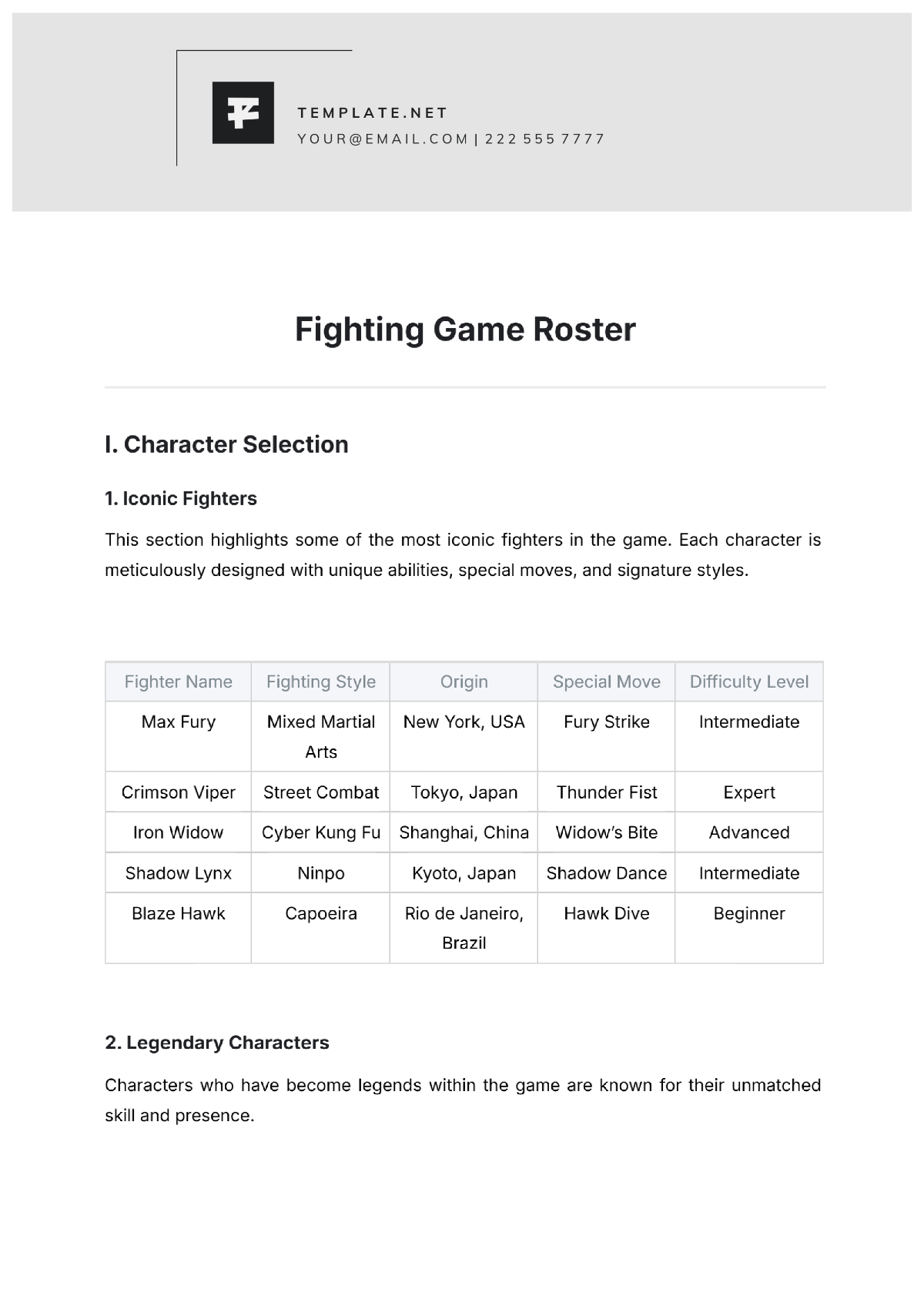 Free Softball Roster Template To Edit Online
