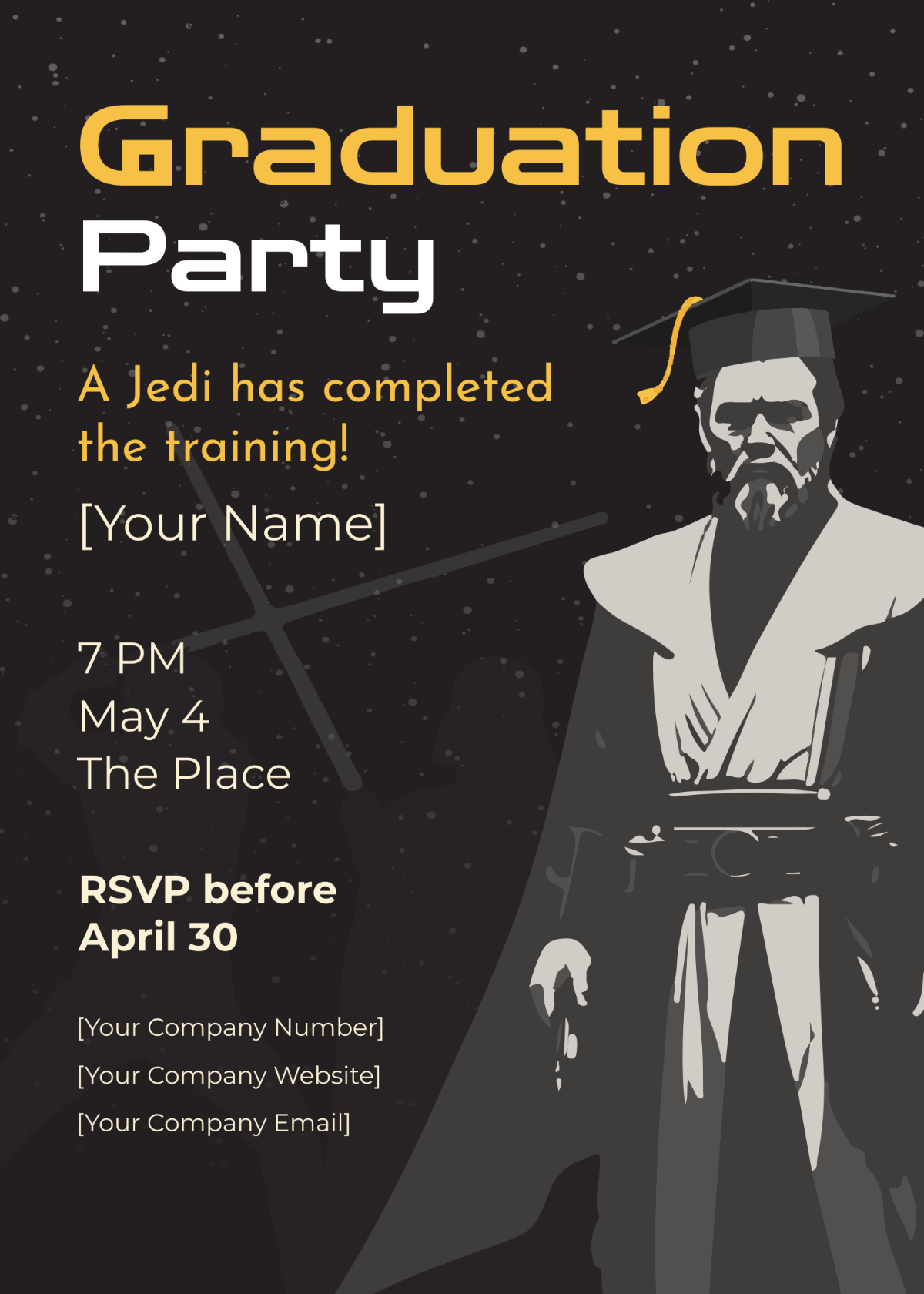 Star Wars Graduation Invitation Template