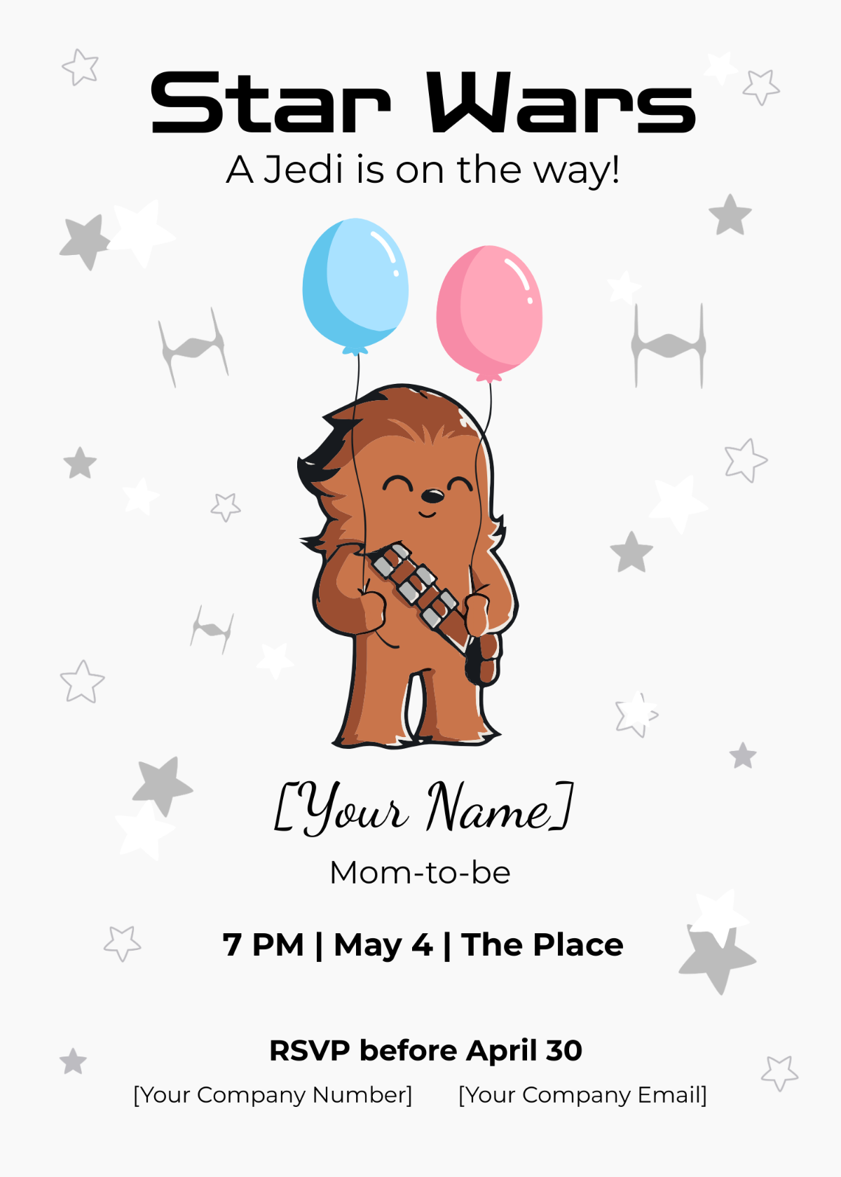 Free Star Wars Baby Shower Invitation Template