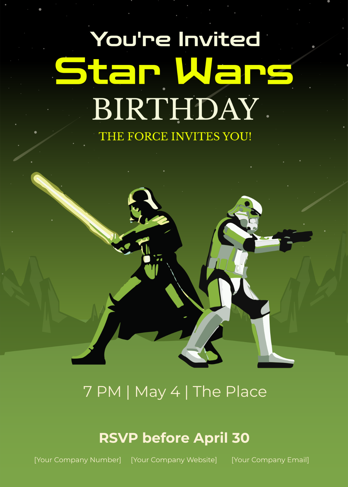Free Star Wars Photo Birthday Invitation Template