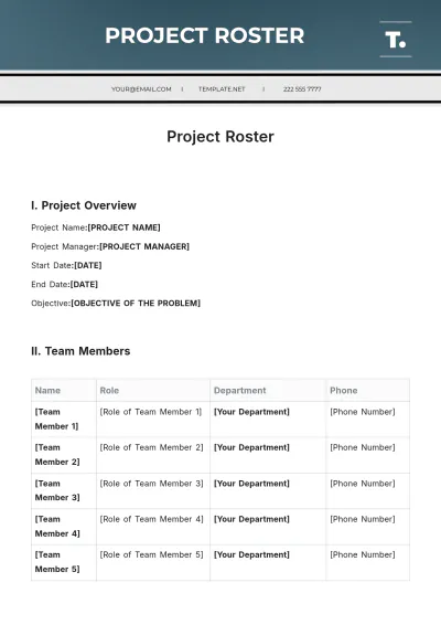 Free Project Roster Template to Edit Online