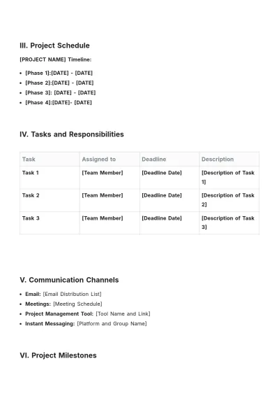 Free Project Roster Template to Edit Online