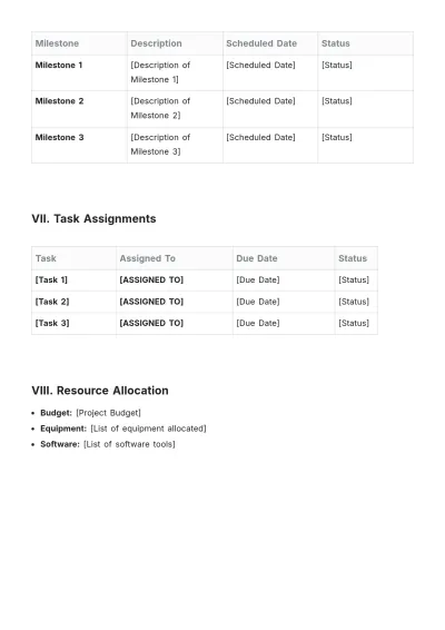 Free Project Roster Template to Edit Online
