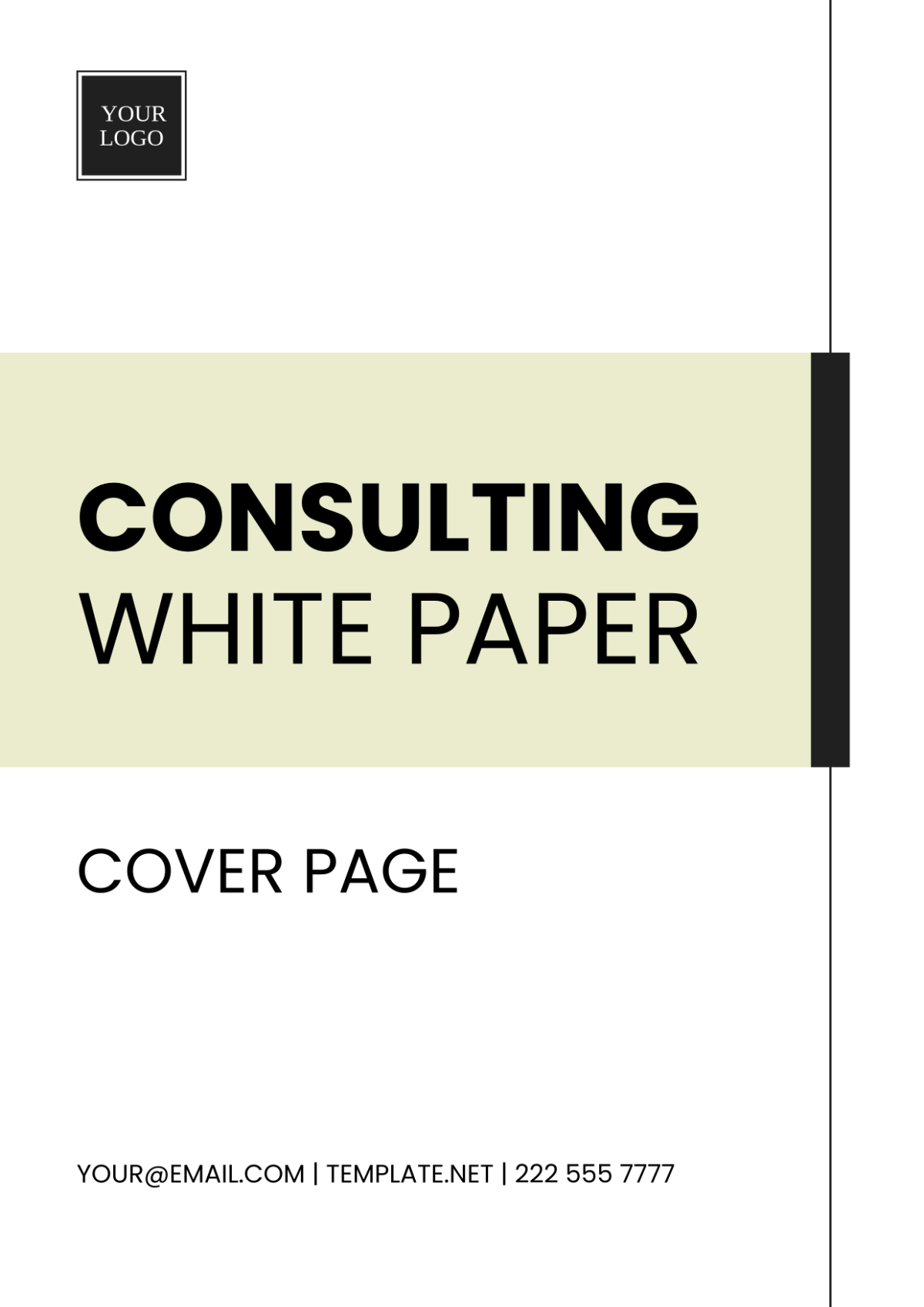 Consulting White Paper Cover Page Template