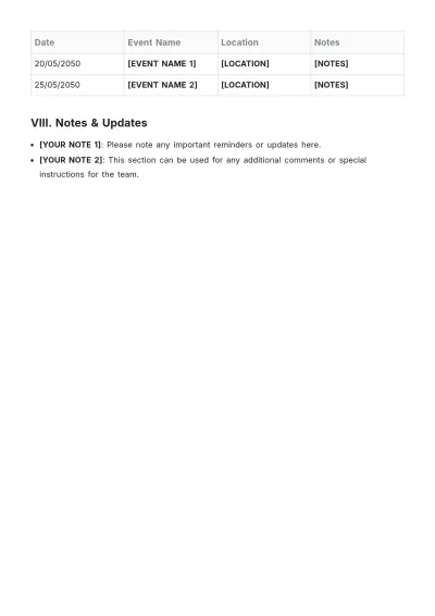 Free Volleyball Team Roster Template to Edit Online