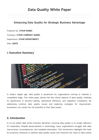 Free Data Quality White Paper Template to Edit Online