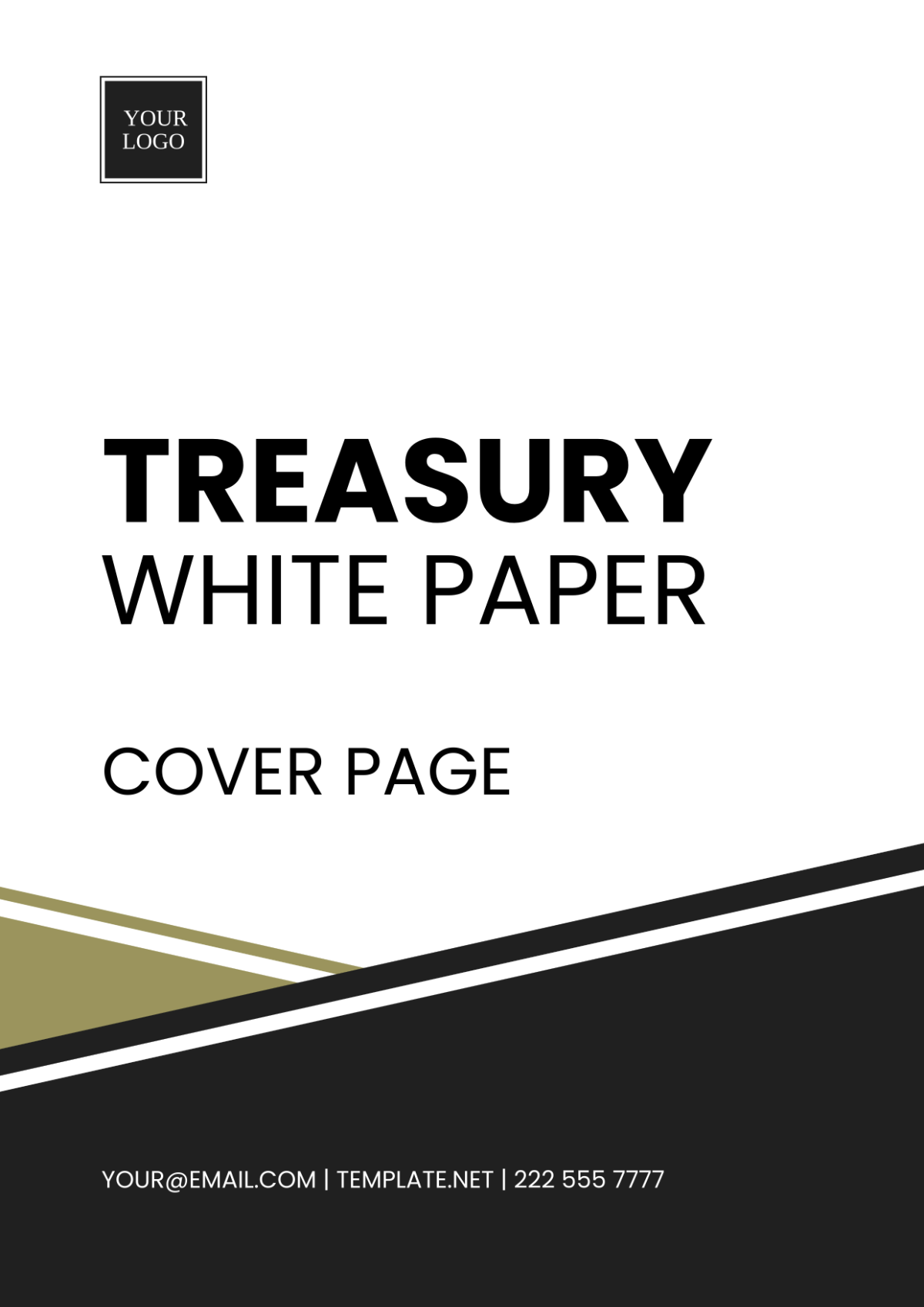 Treasury White Paper Cover Page Template