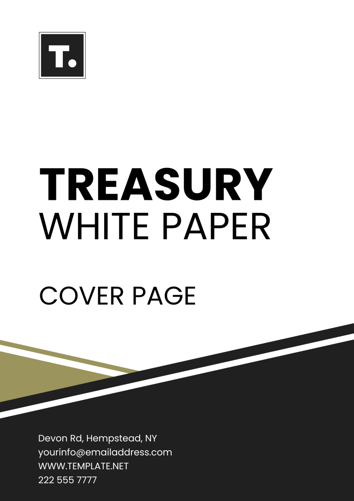 Treasury White Paper Cover Page