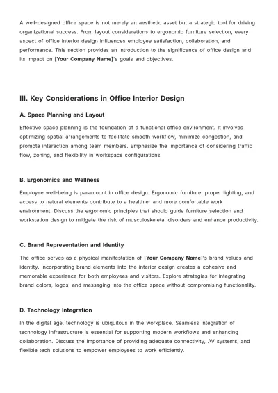 Free Office Interior Design White Paper Template to Edit Online