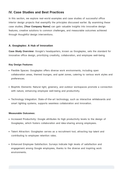 Free Office Interior Design White Paper Template to Edit Online