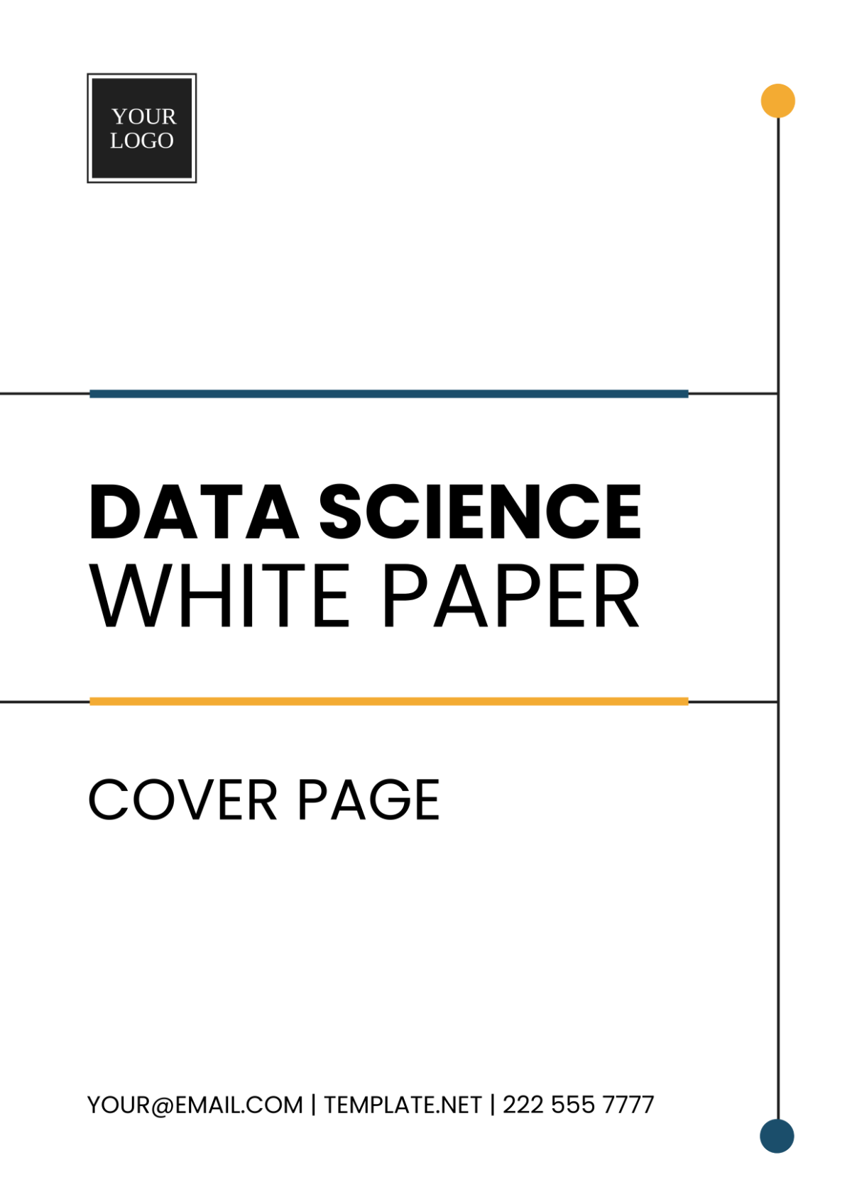 Data Science White Paper Cover Page Template
