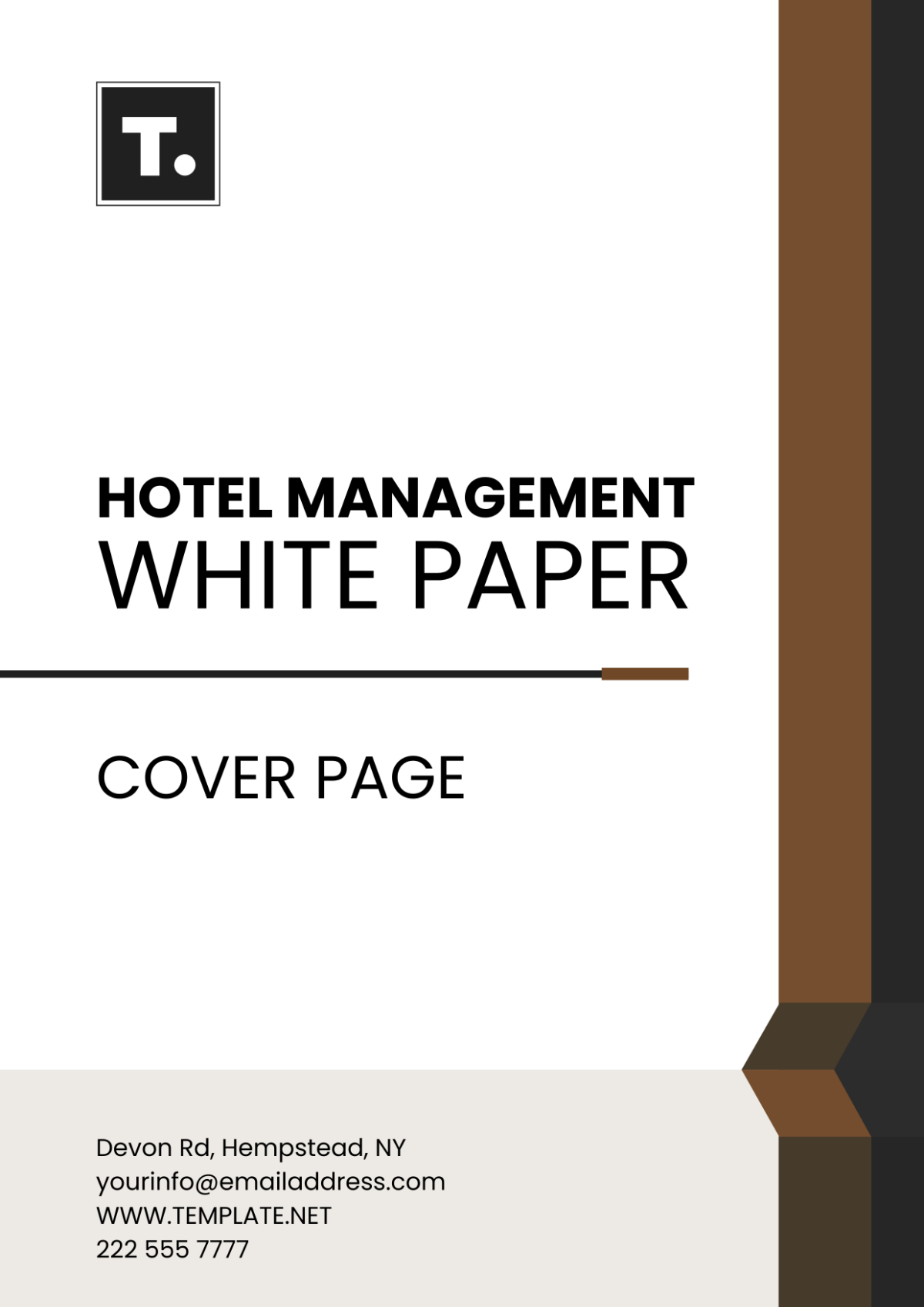 Hotel Management White Paper Cover Page