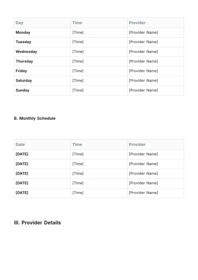 Free Provider Roster Template to Edit Online